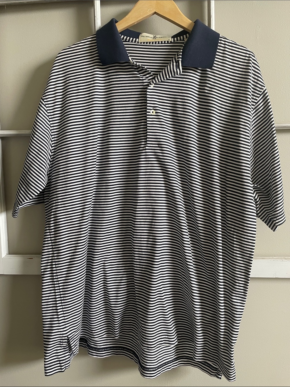 Fairway & Greene Navy and White Striped Polo Shirt